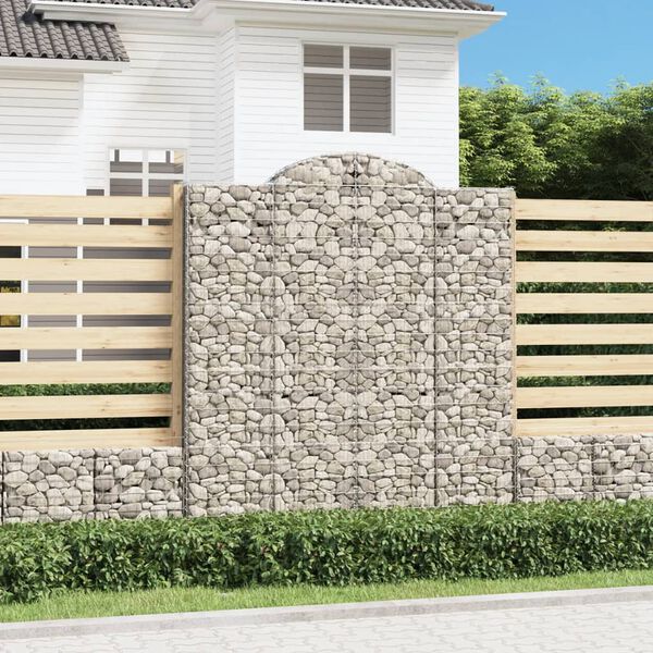 vidaXL Obokane gabion ko&scaron;are 8 kosi 200x50x220/240 cm pocinkano železo