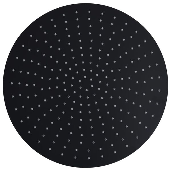 vidaXL Tu&scaron; glava nerjaveče jeklo 40 cm okrogla črna