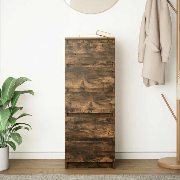 vidaXL Komoda s predali dimljeni hrast 37,5x35x99 cm inženirski les