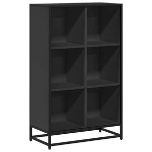 vidaXL Knjižna omara črna 65,5x33x107,5 cm iverna plo&scaron;ča