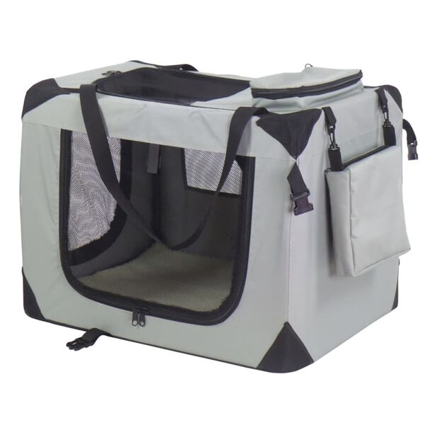 @Pet Transportni boks za pse najlon 82x58x58 cm siv