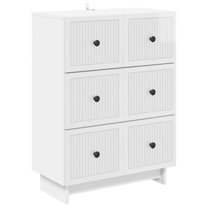 vidaXL Predalna omara Bela visok sijaj 66 x 34,5 x 90 cm