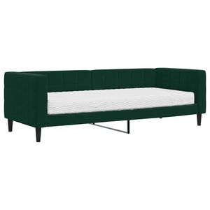 vidaXL Dnevna postelja z vzmetnico temno zelena 80x200 cm žamet