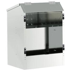 vidaXL Hranilnica za zajce srebrna 64.5 x 25.5 x 45.5 cm