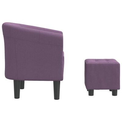 vidaXL Fotelj s stolčkom za noge vijolično blago