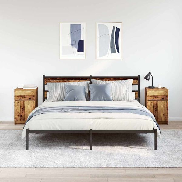 vidaXL Nočne omarice 2 kosa starinski les 39x35x65 cm inženirski les