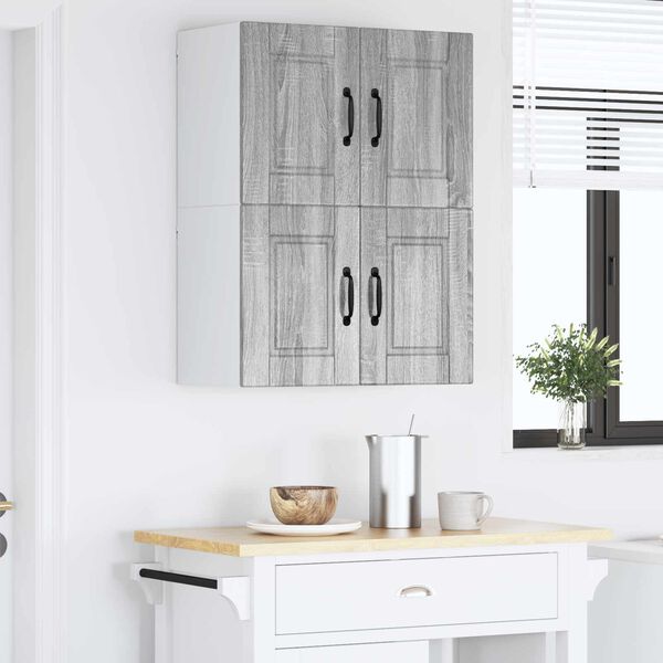 vidaXL Kuhinjski element s polico 2 pcs Siva Sonoma 60 x 31 x 40 cm