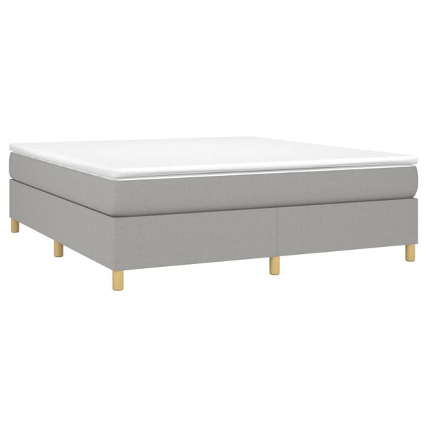 vidaXL Box spring postelja z vzmetnico svetlo siva 160x200 cm žamet