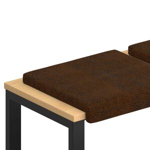 vidaXL Blazina za klop 2 kos Umetni velur Rjava Globina 35 cm
