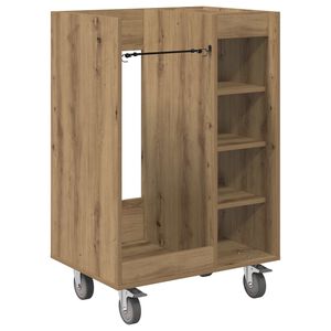 vidaXL Golf omara s kolesom Enobarvno Umetni hrast 65 x 45 x 98 cm