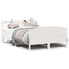 vidaXL Posteljni okvir brez vzmetnice bel 135x190 cm trdna borovina