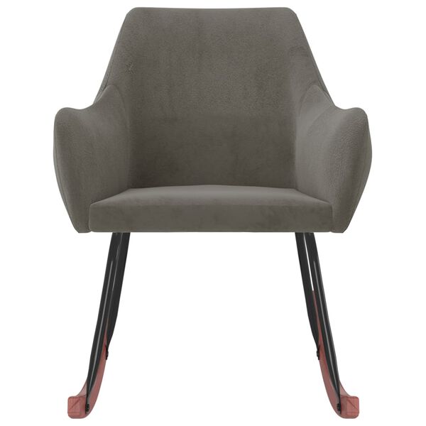 vidaXL Gugalni stol temno siv žamet