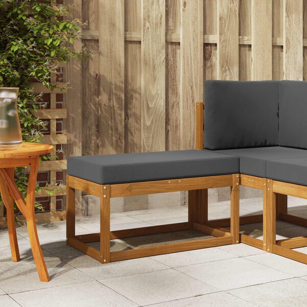 vidaXL Zunanji stolček klop Masiven les akacije Naravna