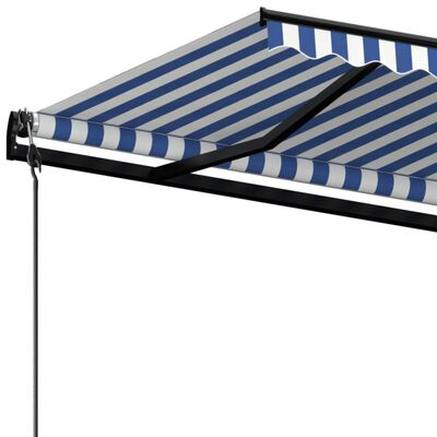 vidaXL Avtomatsko zložljiva tenda 500x350 cm modra in bela