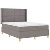 vidaXL Postelja z vzmetnico z LED trakami Taupe 160 x 200 cm blago