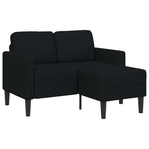 vidaXL 2-sedežna zofa z leži&scaron;čem v obliki črne črne 125 cm tkanina