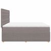 vidaXL Box spring postelja z vzmetnico taupe 200x200 cm blago