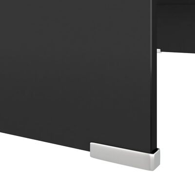 vidaXL Stojalo za TV / ekran stekleno črno 70x30x13 cm