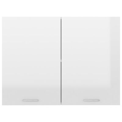 vidaXL Viseča omarica visok sijaj bela 80x31x60 cm iverna plošča