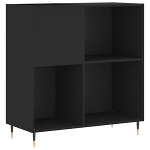vidaXL Omarica za gramofonske plo&scaron;če črna 84,5x38x89 cm inženirski les