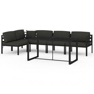 vidaXL Vrtna sedežna garnitura 6-delna z blazinami aluminij antracit
