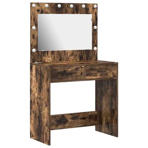 vidaXL Toaletna mizica s predalom Dimljeni oreh 78,5 x 41 x 135 cm