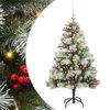 vidaXL Umestno božično drevo z LED lučmi Zelena in bela 150 cm