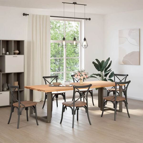 vidaXL Noge za jedilno mizo v obliki črke T, 2 kosa, črne, 100x35x(72-73) cm, jeklo