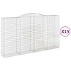 vidaXL Obokane gabion ko&scaron;are 15 kos 400x50x220/240 cm pocinkano železo