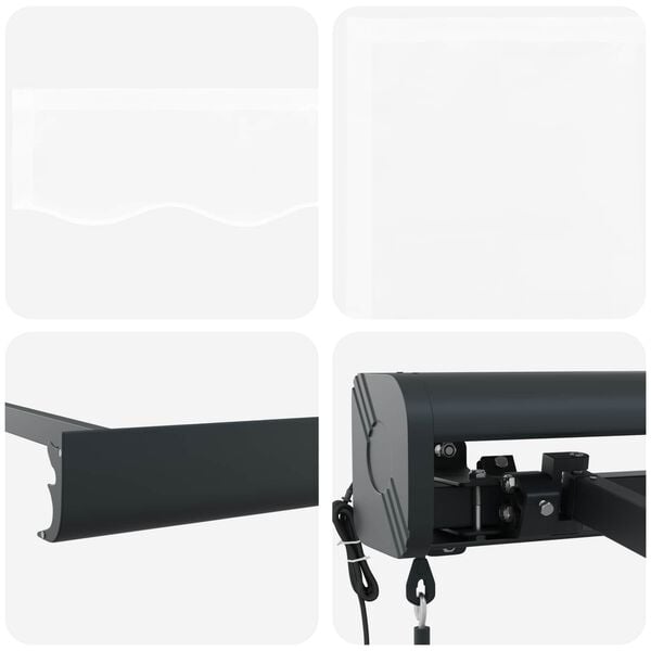 vidaXL Senčnik Bela 350 x 250 x 165 cm Poliester in aluminij