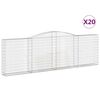 vidaXL Obokane gabion ko&scaron;are 20kosa 400x30x120/140 cm pocinkano železo