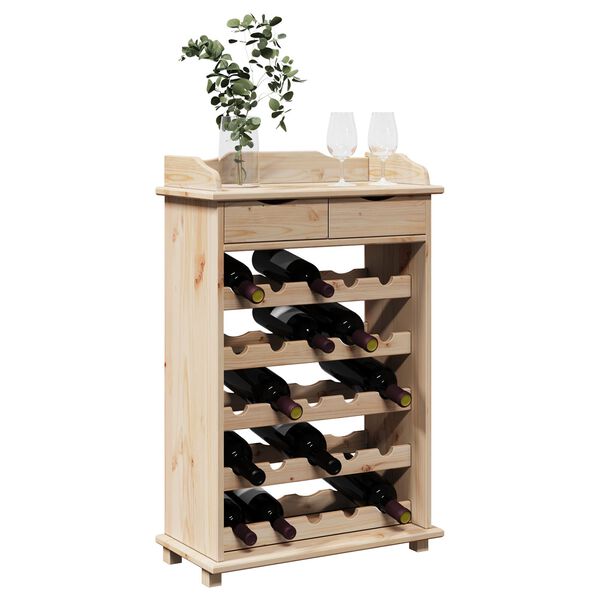 vidaXL Stojalo za vino Rjava 90 x 60 x 30 cm Trdna borovina