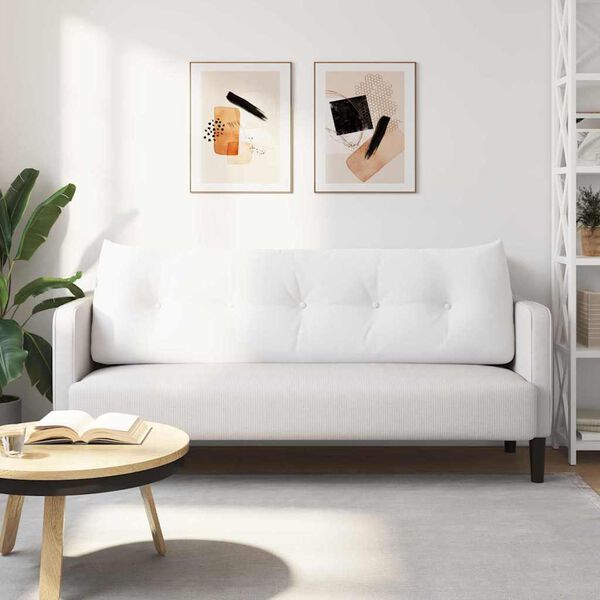 vidaXL Poglavni vzglavnik Bela 160 x 24 x 50 cm blago