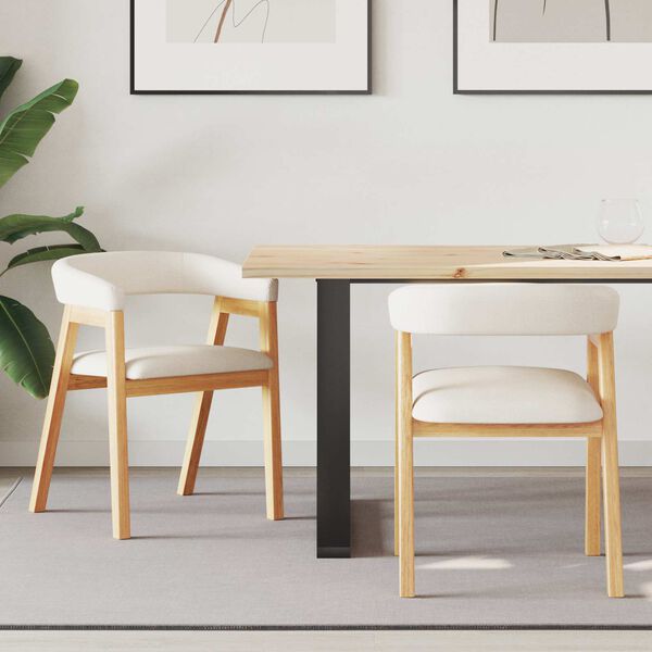 vidaXL Jedilni stoli 2 pcs Naravna 54 x 57 x 73 cm