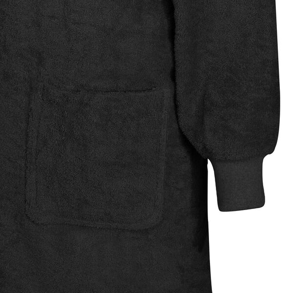 vidaXL Odeja s kapuco KINN Črna L Bombaž