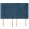 vidaXL Vzglavje z u&scaron;esi temno modro 147x16x118/128 cm žamet