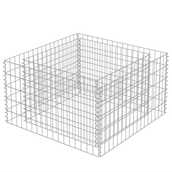 vidaXL Visoka greda gabion pocinkano jeklo 90x90x50 cm
