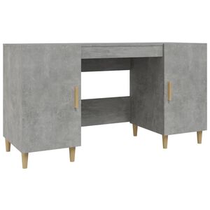 vidaXL Pisalna miza betonsko siva 140x50x75 cm konstruiran les