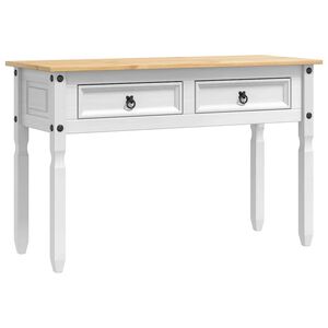 vidaXL Stranska miza CORONA Bela 115 x 46 x 73 cm Masivno borovo les
