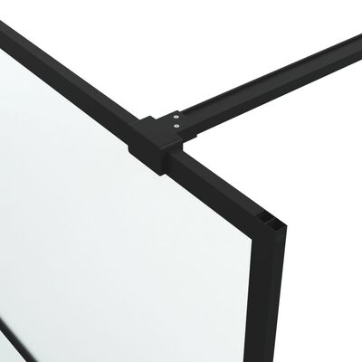 vidaXL Pregrada za tuš črna 100x195 cm motno ESG steklo