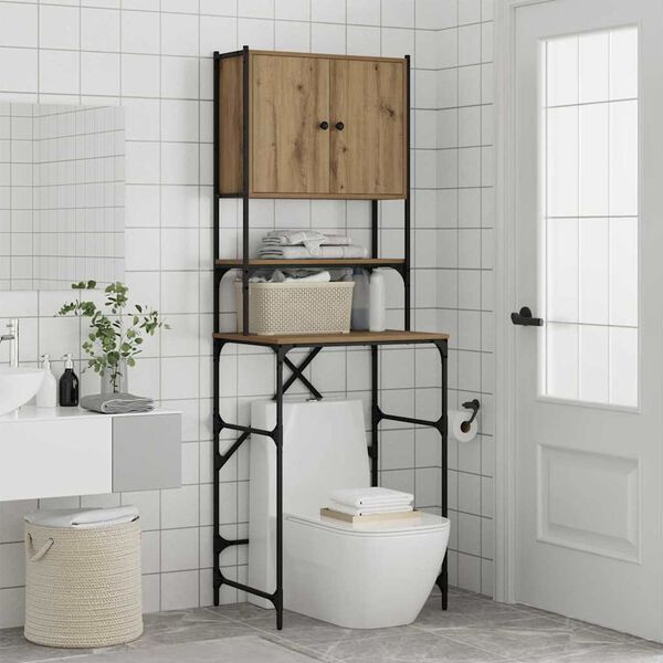 vidaXL Omara za pralni stroj Umetni hrast 68 x 48,5 x 194 cm