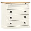 vidaXL Predalnik VIGO bel 80x40x76 cm trdna borovina