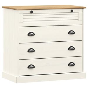 vidaXL Predalnik VIGO bel 80x40x76 cm trdna borovina