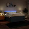 vidaXL Box spring postelja z vzmetnico modra 180x200 cm blago