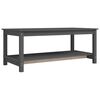vidaXL Klubska mizica siva 110x55x45 trdna borovina