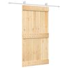 vidaXL Drsna vrata Naravna in bela 100 x 210 cm Masiven borov les