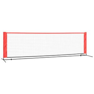 vidaXL Teni&scaron;ka mreža črna in rdeča 300x100x87 cm poliester
