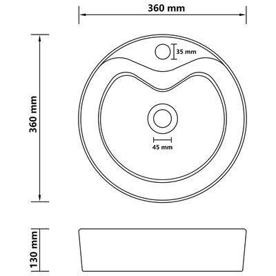 vidaXL Razkošen umivalnik mat krem 36x13 cm keramičen