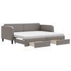 vidaXL Izvlečna dnevna postelja s predali taupe 90x200 cm blago
