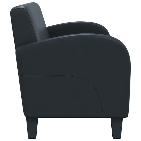 vidaXL Kavč dvosed umetno usnje črne barve